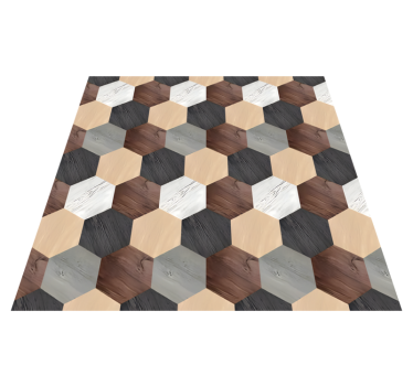 Kitchen vinyl carpet mixed wood hexagons - TenStickers