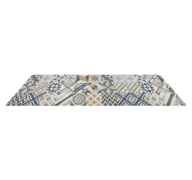 Eclectic geometric patchwork kitchen vinyl carpet - TenStickers