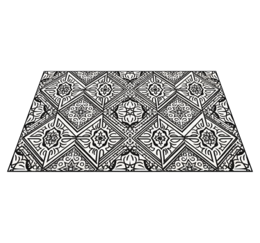 Bold contrast kaleidoscope kitchen vinyl carpet - TenStickers