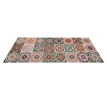 Vibrant eclectic patchwork kitchen vinyl carpet - TenStickers