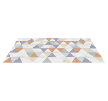 Kitchen vinyl carpet in pastel timber triangles - TenStickers