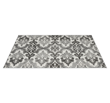 Kitchen vinyl carpet in greyscale damask design - TenStickers