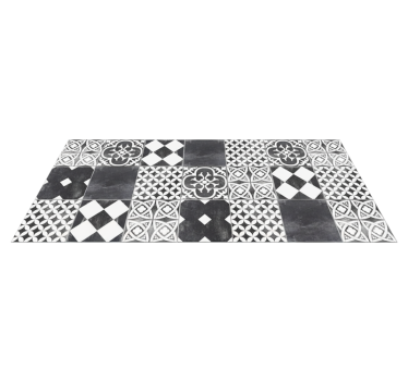 Bold contrast kaleidoscope kitchen vinyl carpet - TenStickers