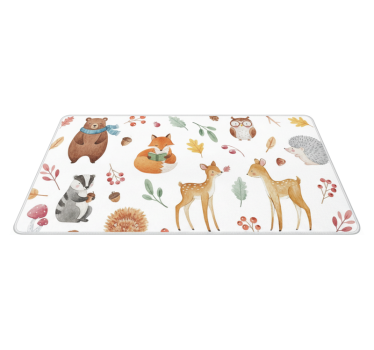 Whimsical woodland watercolor kitchen vinyl carpet - TenStickers