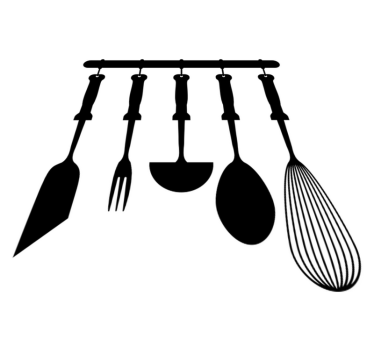 Kitchen vinyl carpet for hanging kitchen utensils - TenStickers