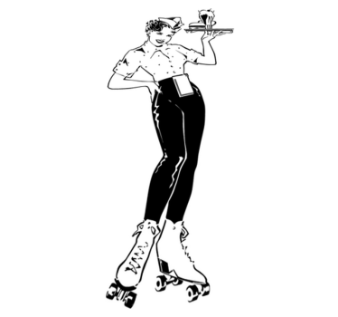 Vintage waitress kitchen vinyl carpet - TenStickers