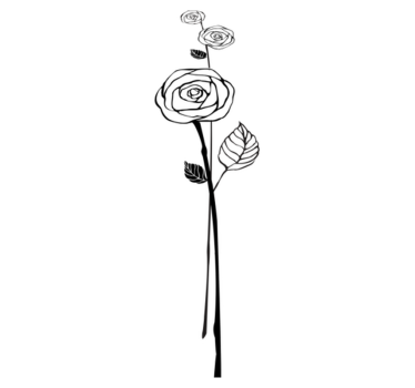 Kitchen vinyl carpet in black and white roses - TenStickers