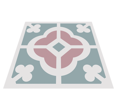 Kitchen vinyl carpet floral hydraulic tile - TenStickers