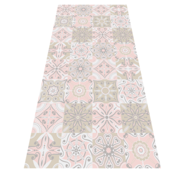 Kitchen vinyl carpet in pink and grey tile - TenStickers