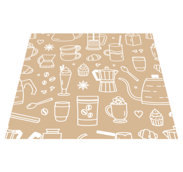Kitchen vinyl carpet with coffee cups and glasses pattern - TenStickers