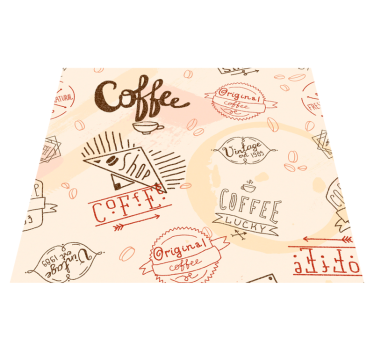 Kitchen vinyl carpet with coffee icons - TenStickers
