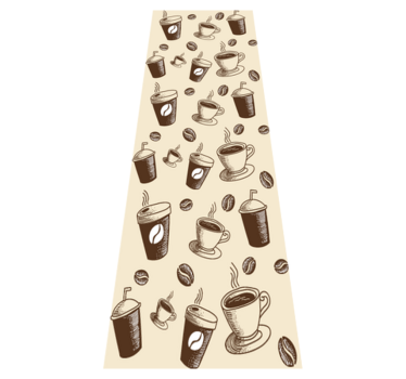 Kitchen vinyl carpet with coffee bean mug design - TenStickers