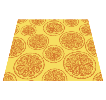 Kitchen vinyl carpet with orange hand-drawn pattern - TenStickers