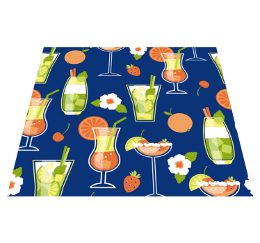 Vintage cocktails kitchen vinyl carpet - TenStickers