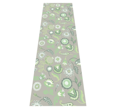 Kitchen vinyl carpet with delicate green floral design - TenStickers