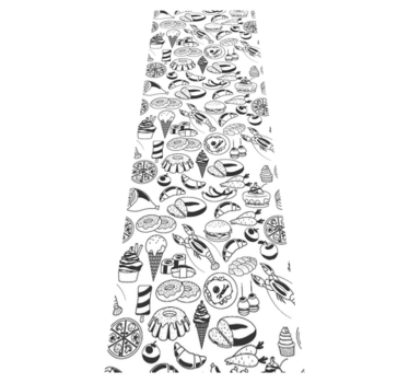 Kitchen vinyl carpet with food doodles design - TenStickers