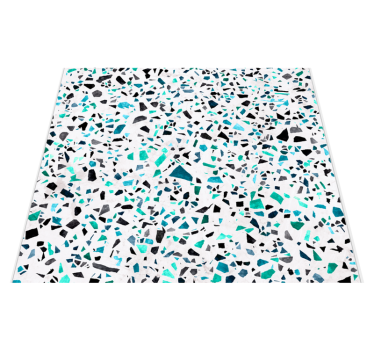 Kitchen vinyl carpet in blue marble design - TenStickers