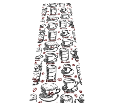 Coffee pattern kitchen vinyl carpet - TenStickers