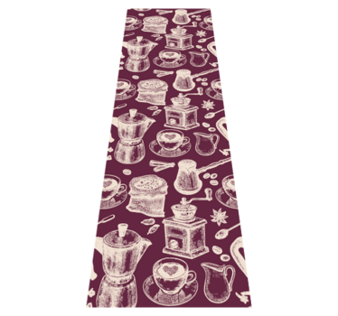 Kitchen vinyl carpet with coffee pattern design - TenStickers