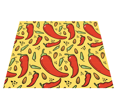 Kitchen vinyl carpet with red and green chili - TenStickers