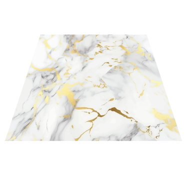 Kitchen vinyl carpet white marble with gold veins - TenStickers