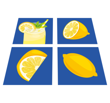 Kitchen vinyl carpet lemon juice tiles - TenStickers