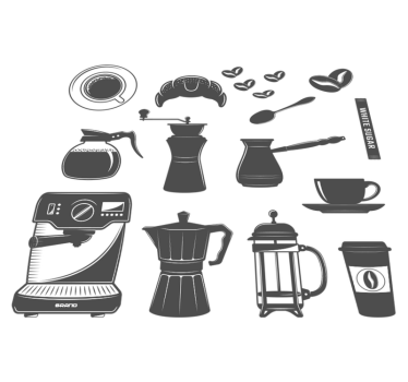 Kitchen vinyl carpet coffee set menu design - TenStickers