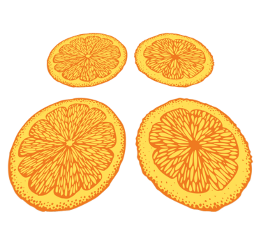 Kitchen vinyl carpet with orange hand-drawn stickers - TenStickers