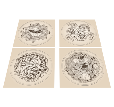 Kitchen vinyl carpet with decorative plates - TenStickers