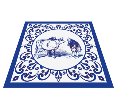 Men and cow kitchen vinyl carpet - TenStickers