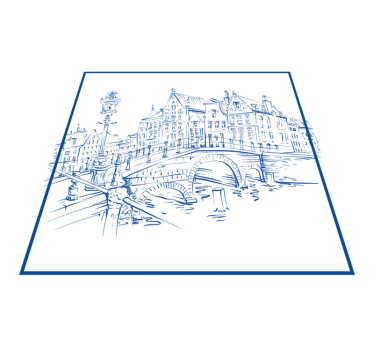 Kitchen vinyl carpet delfts blue canal houses - TenStickers
