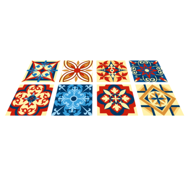 Kitchen vinyl carpet with crifitio cement design - TenStickers