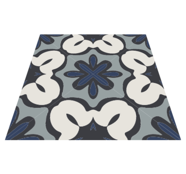 Kitchen vinyl carpet in hydraulic blue gracia style - TenStickers