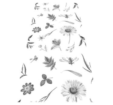 Kitchen vinyl carpet gray spring flowers - TenStickers