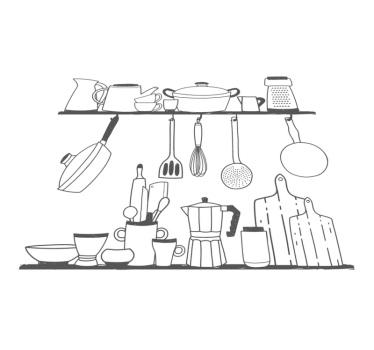 Kitchen vinyl carpet kitchen tools for shelf cooking - TenStickers
