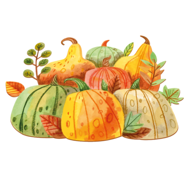 Kitchen vinyl carpet watercolor happy thanksgiving veggies - TenStickers