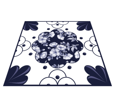 Kitchen vinyl carpet with flower pattern tiles - TenStickers