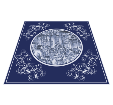 Kitchen vinyl carpet blue delft crowd design - TenStickers