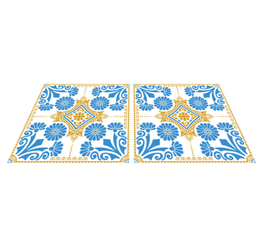 Kitchen vinyl carpet moroccan cement tile design - TenStickers