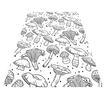 Kitchen vinyl carpet with monochrome mushroom design - TenStickers