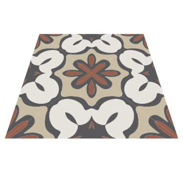 Kitchen vinyl carpet in hydraulic brown gracia style - TenStickers