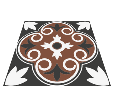 Kitchen vinyl carpet in gray and brown vintage pattern - TenStickers