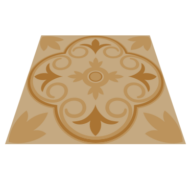 Kitchen vinyl carpet beige vintage floral design - TenStickers