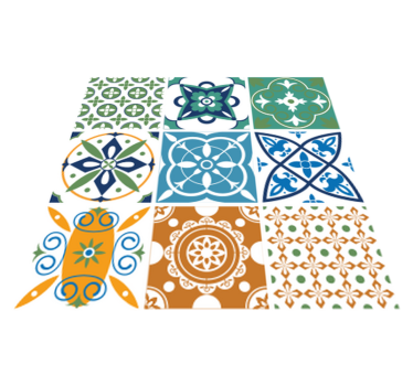 Kitchen vinyl carpet porcelain tile blend - TenStickers