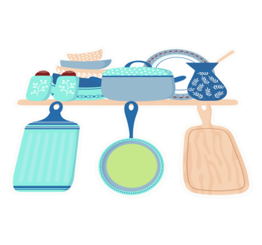 Kitchen vinyl carpet for crockery ceramic cookware - TenStickers