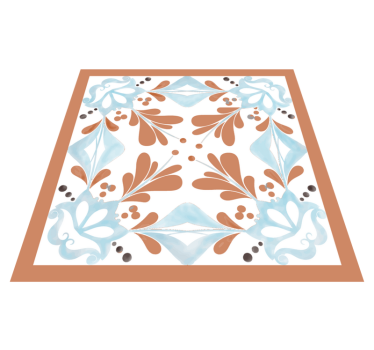 Kitchen vinyl carpet floral mediterranean tiles - TenStickers