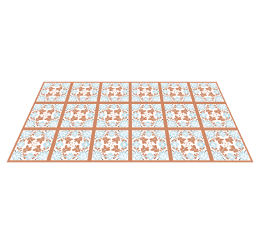 Kitchen vinyl carpet floral mediterranean tiles - TenStickers