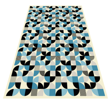 Kitchen vinyl carpet retro blue bauhaus design - TenStickers