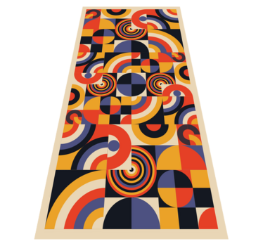Kitchen vinyl carpet in colorful bauhaus circles - TenStickers