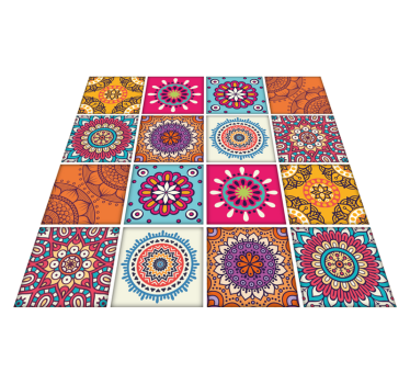 Kitchen vinyl carpet mandala tile design - TenStickers
